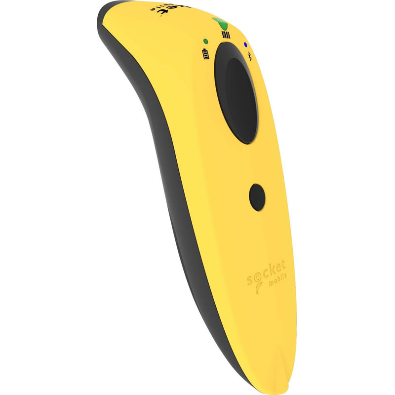 Side view of yellow SocketScan S730 showing ergonomic curved design