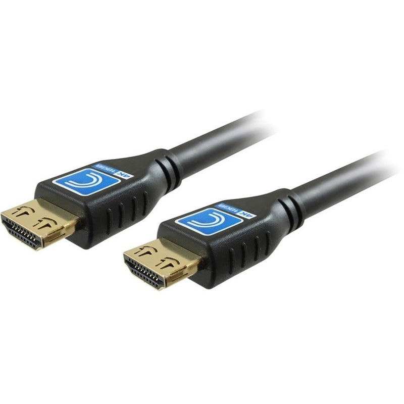 Close-up view of 18G 4K HDMI cable connectors with gold-plated terminals and ProGrip technology