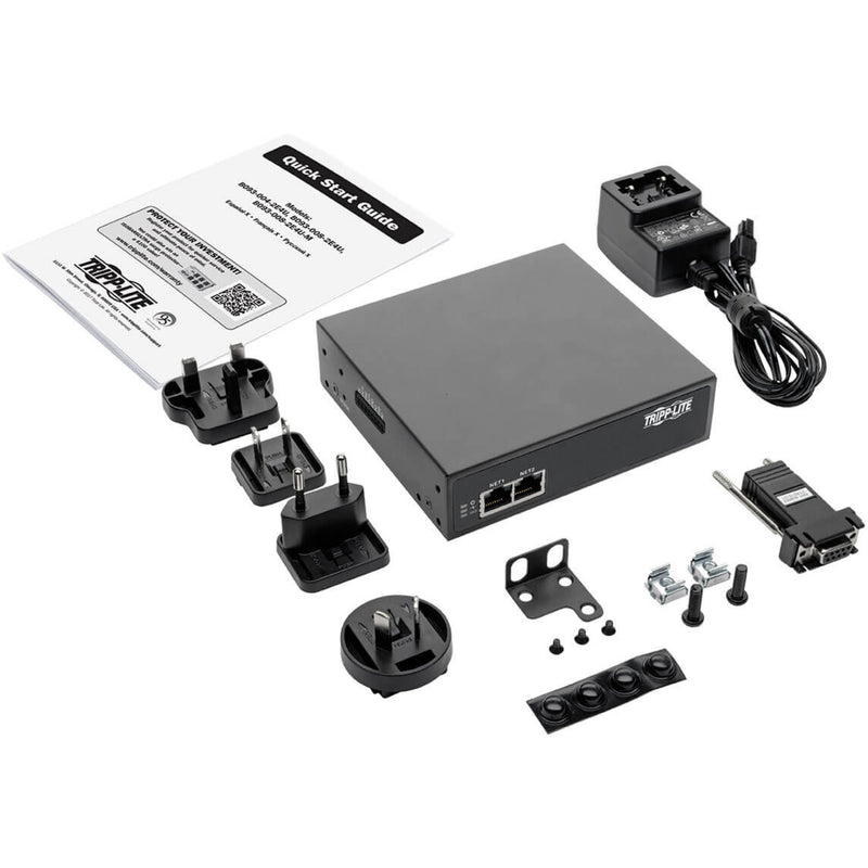 Complete package contents of Tripp Lite B093-008-2E4U including accessories and documentation