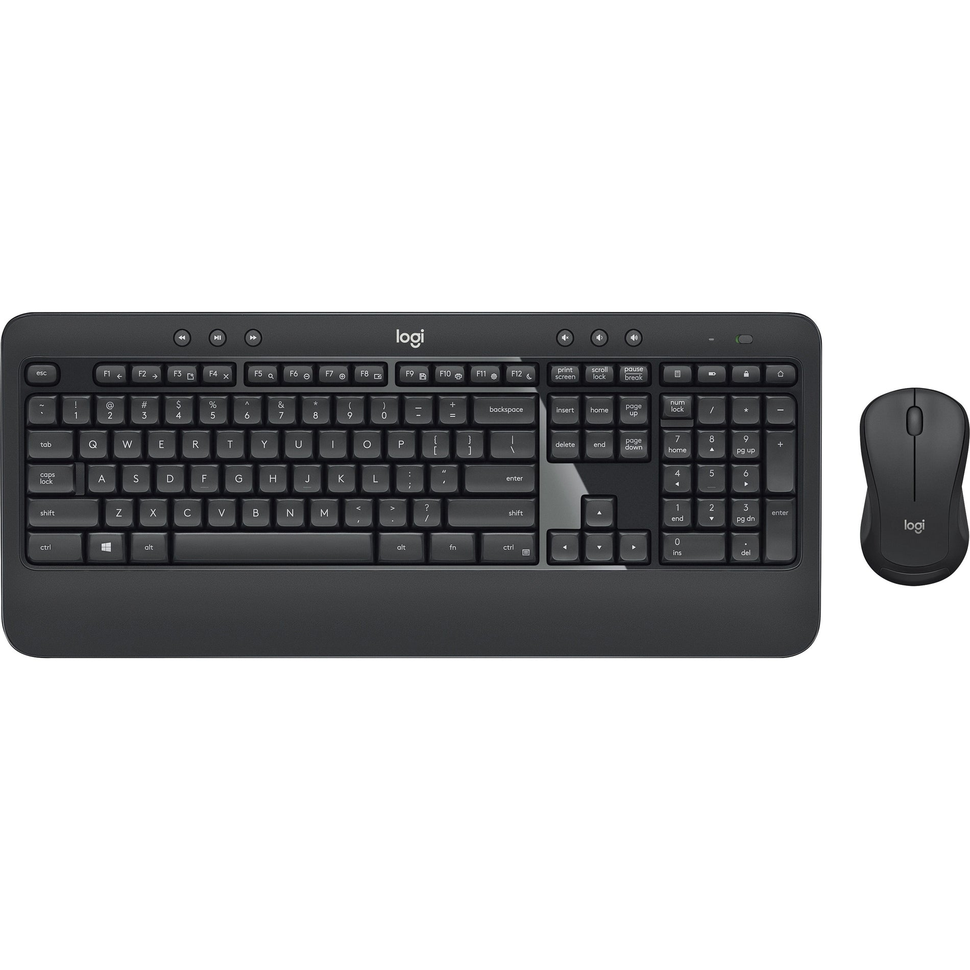 Top view of Logitech MK540 keyboard and mouse showing full key layout and ergonomic design-alternate-image2