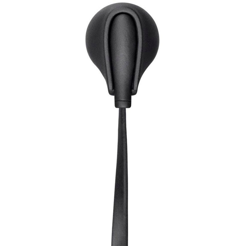 Close-up view of the Monoprice earbuds' noise-cancelling microphone module