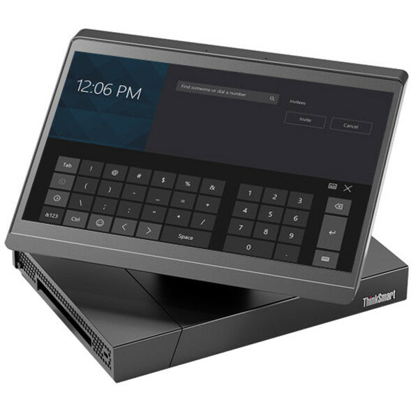 ThinkSmart Hub 500 displaying virtual keyboard interface with numeric keypad