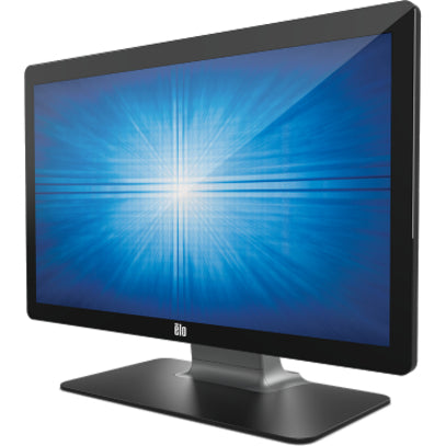 Angled view of Elo 2402L monitor with stable base