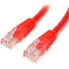 สายแพทช์ Cat5e UTP ที่ทำจากวัสดุ Molded ยาว 6 ฟุต สีแดง รับประกันตลอดอายุการใช้งาน