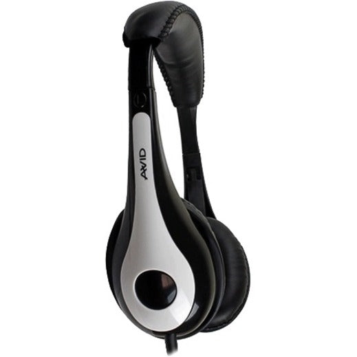 AVID AE-35 educational headphones in black and white design with padded ear cups and adjustable headband