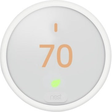 Google Nest Thermostat E showing 70 degrees on frosted white display-alternate-image1