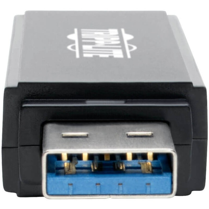 Detailed view of the USB-A connector showing blue USB 3.0 port