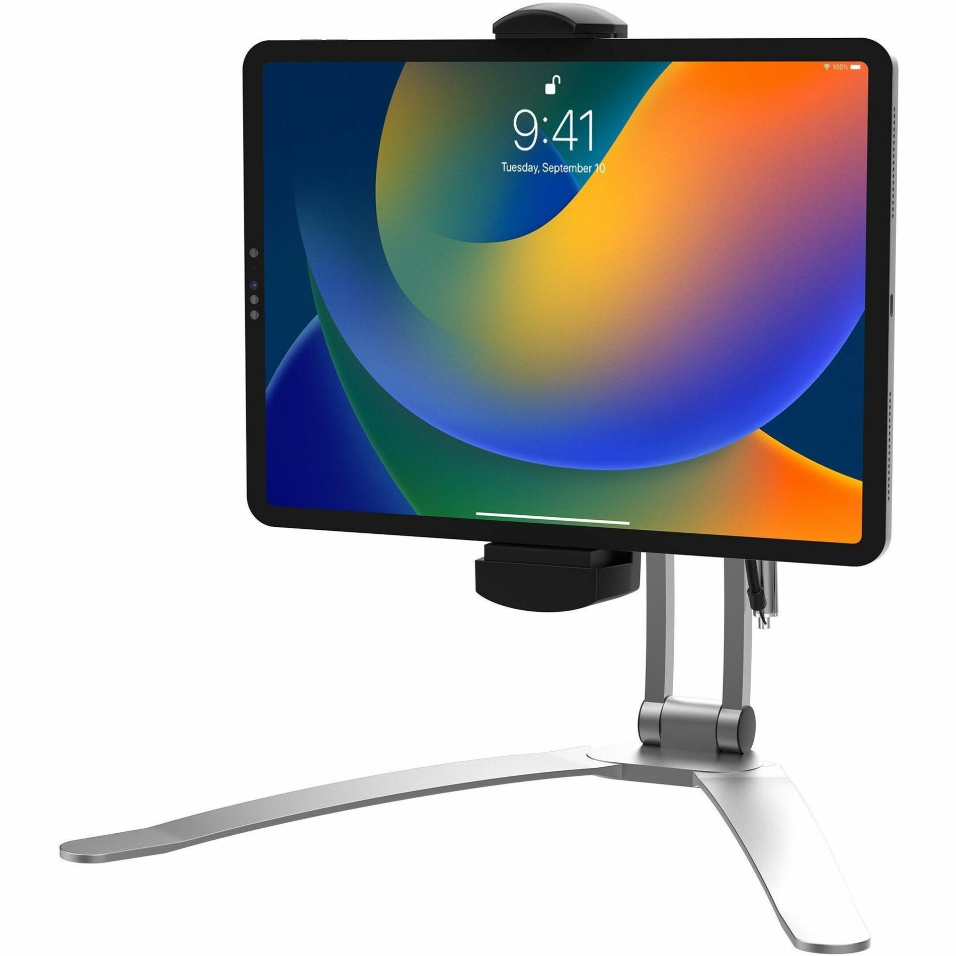 CTA Digital PAD-KMSB Multi-Flex Tablet Stand and Mount, Adjustable, 360° Rotation, Pivot, Durable, Compact, Lightweight, Key Lock