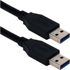 QVS CC2229C-06BK 6ft USB 3.0/3.1 Type A Male To Male 5Gbps Black Cable High-Speed Data Transfer 6ft USB 3.0/3.1 Type A Male To Male 5Gbps Black Cable High-Speed Data Transfer