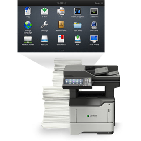 Lexmark 36S0900 MX622ade Multifunction Monochrome Laser Printer, 50 ppm, 1200 x 1200 dpi, Automatic Duplex Printing