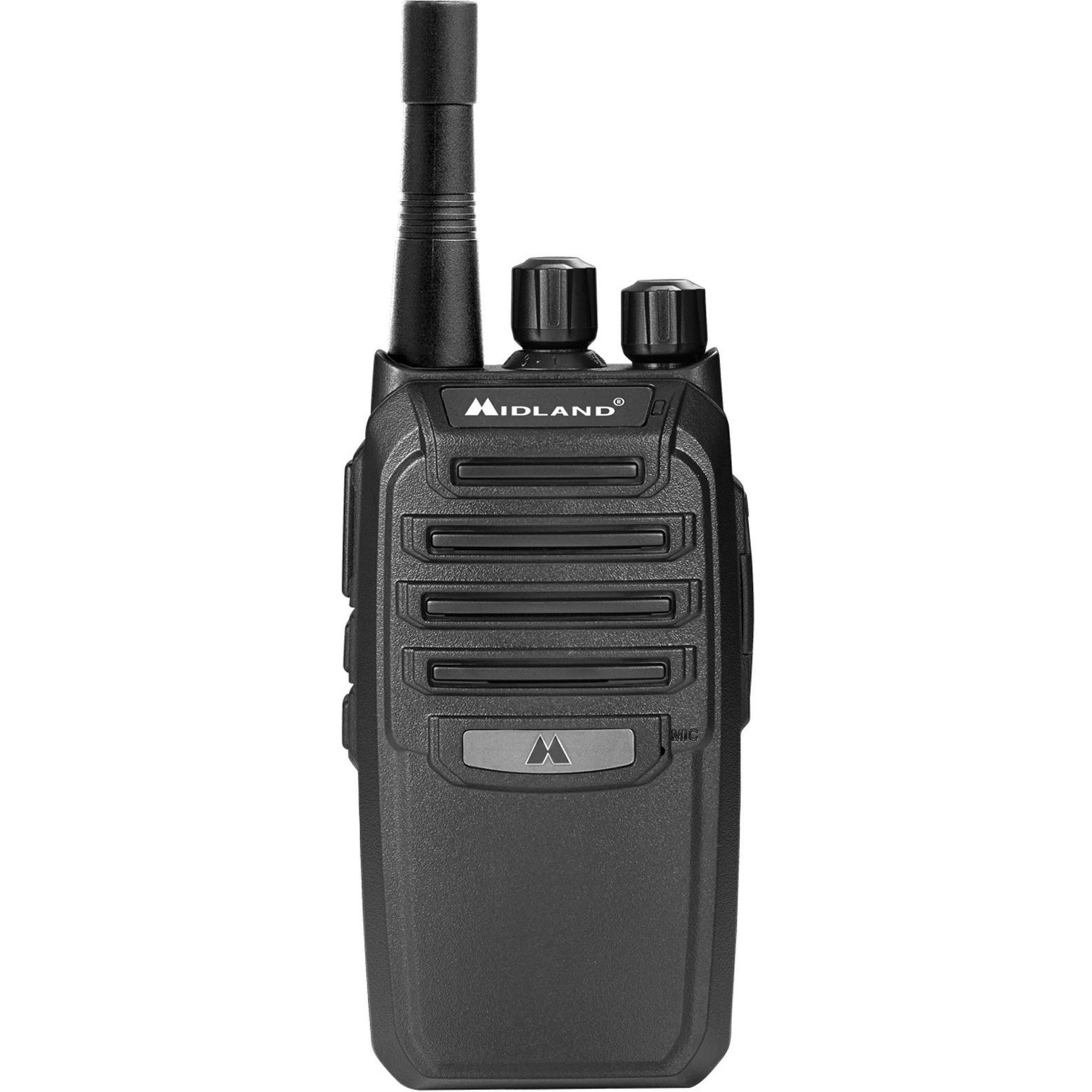 Front view of Midland BR200 BizTalk two-way radio showing control interface and antenna-alternate-image1