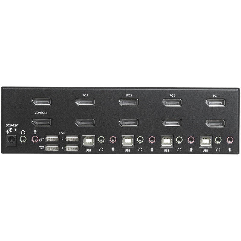 Detailed view of StarTech KVM switch rear panel ports and connections