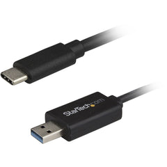 StarTech.com USB-C to USB 3.0 Data Transfer Cable, 5Gbps Fast File Transfer, Compatible with Mac Windows Notebook Desktop, LED Indicator, Male/Male, Black - USBC3LINK (2 Year Warranty)