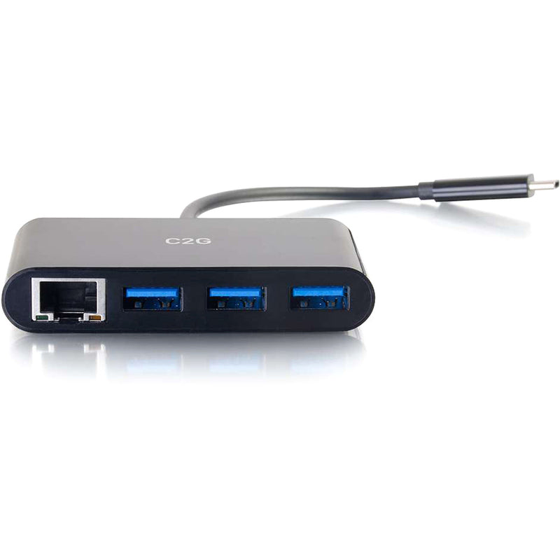 Side view of C2G USB-C multiport adapter showing slim profile and port arrangement