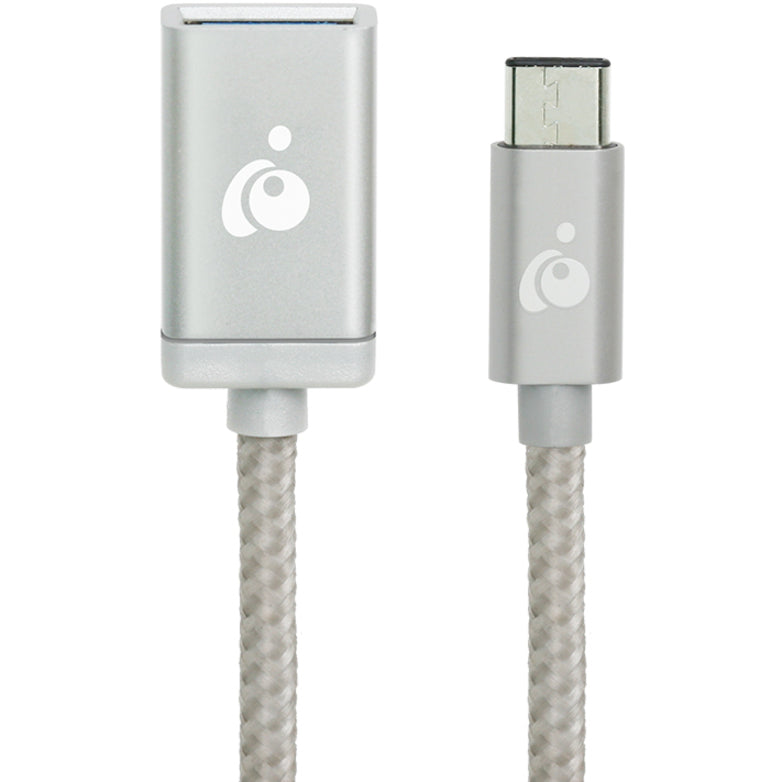 Close-up of IOGEAR USB-C adapter with braided cable and aluminum housing-alternate-image3