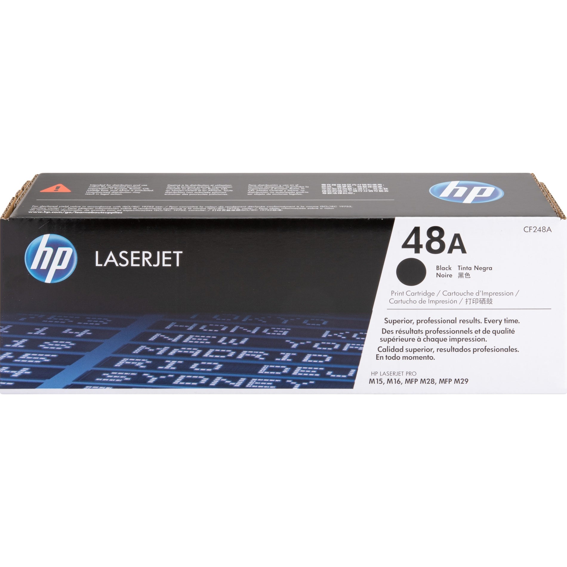 HP 48A black toner cartridge retail box showing product details and specifications-alternate-image1