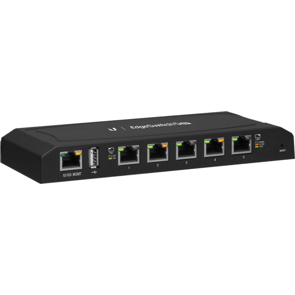 品牌：Ubiquiti Ubiquiti ES-5XP EdgeSwitch 乙太网交换机，5端口千兆网络，交流适配器