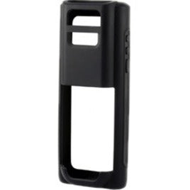 Black rubber protective boot for Honeywell CN80 mobile computer showing side profile with access ports and ergonomic design-alternate-image1