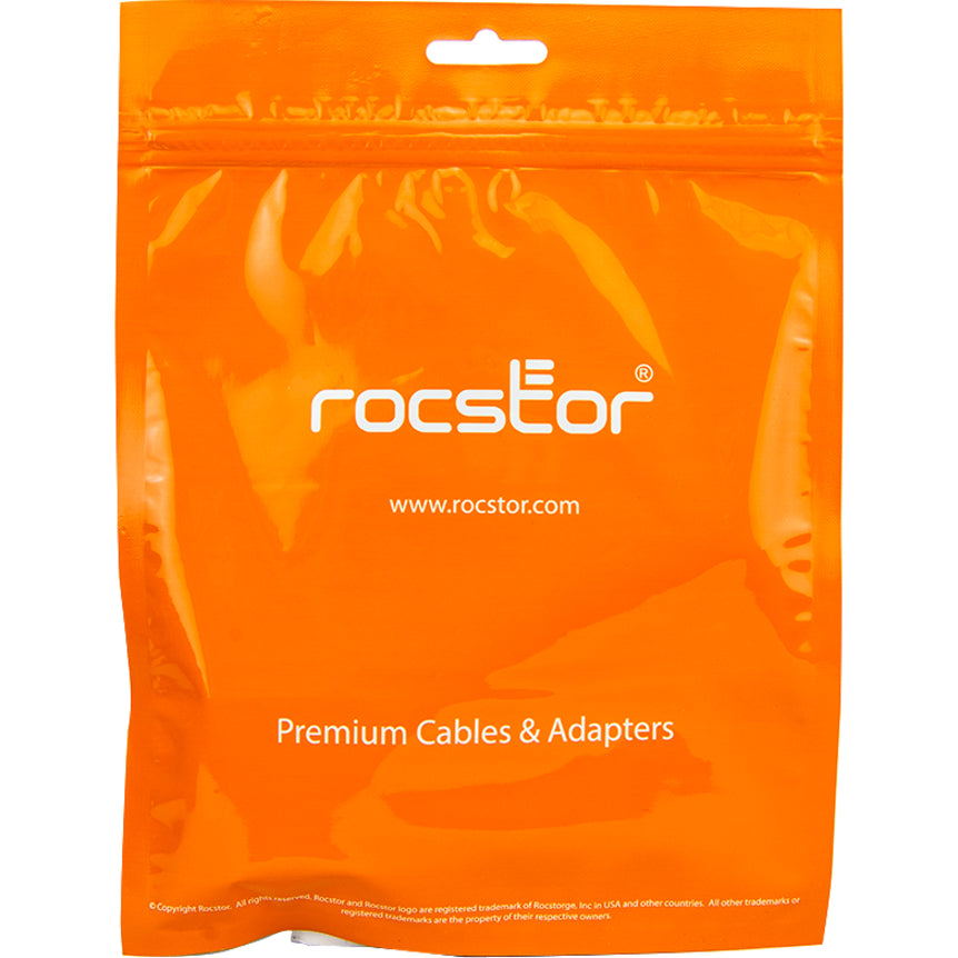 Rocstor Cable de Audio Estéreo Delgado Premium de 10 pies 35 mm Bañado en Oro Negro