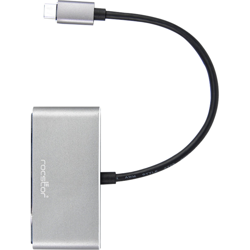 Side profile view of Rocstor USB hub showing compact design