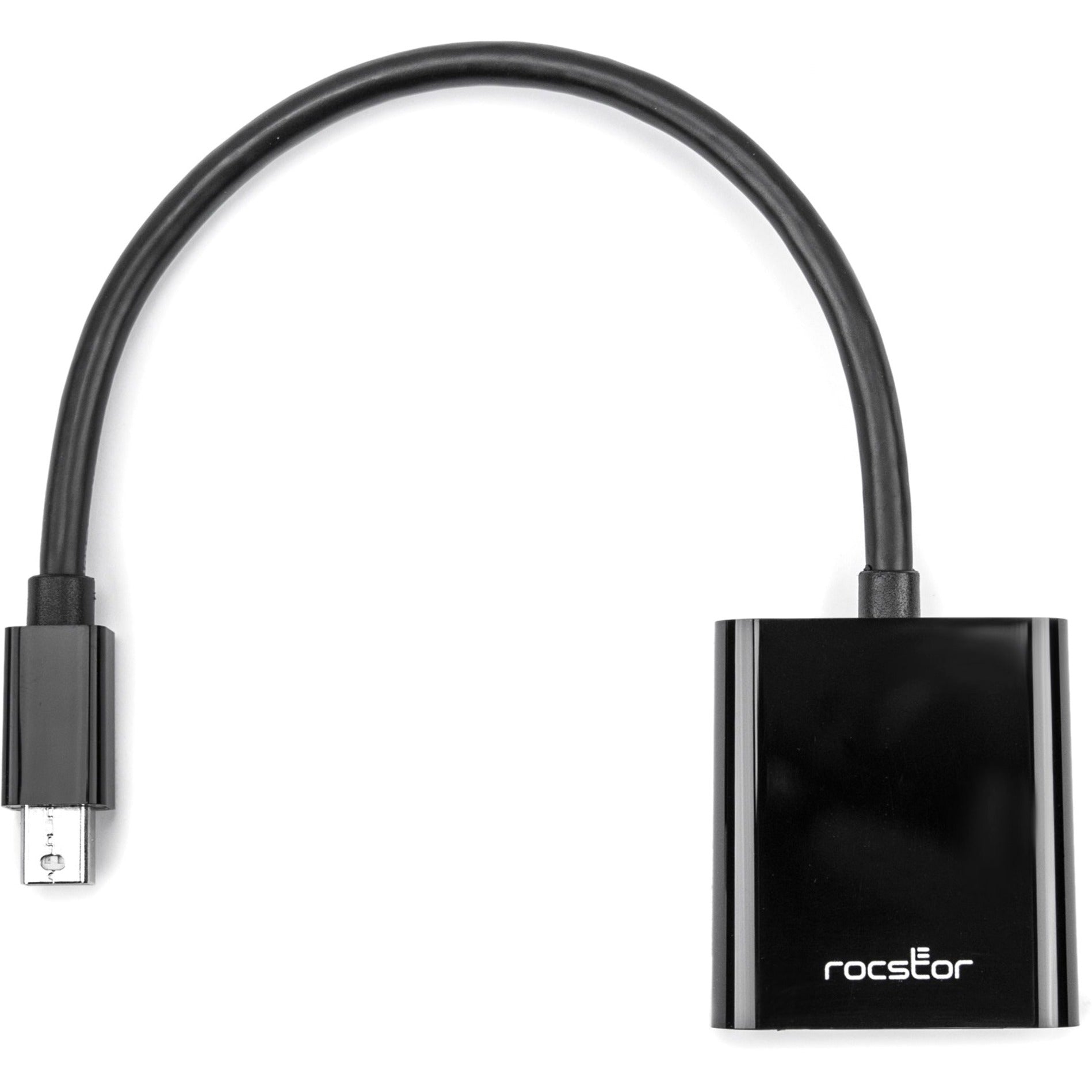 Rocstor Y10A199-B1 Premium Mini DisplayPort to VGA Video Adapter, 6" Cable, Black