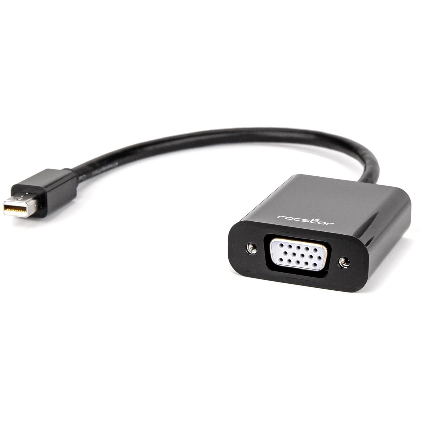 Rocstor Y10A199-B1 Premium Mini DisplayPort to VGA Video Adapter, 6" Cable, Black