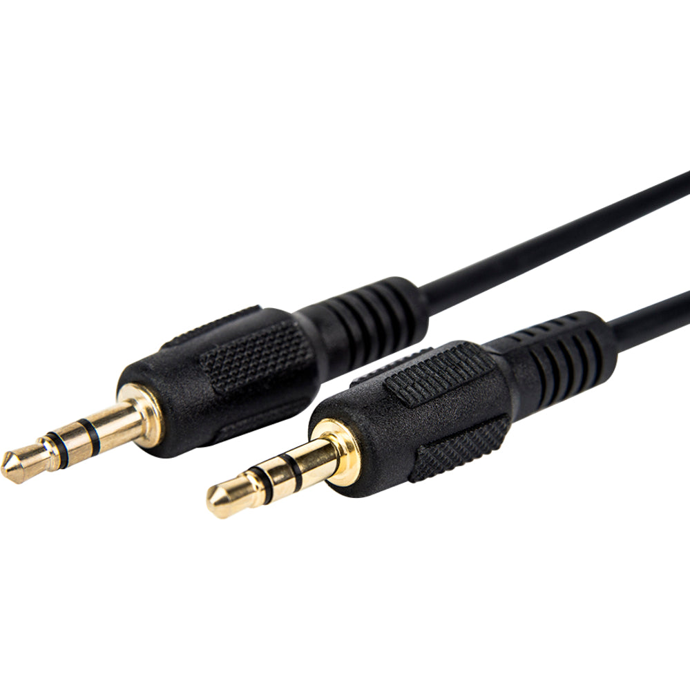 Rocstor Y10C188-B1 Premium 3 pies Delgado Cable de Audio Estéreo de 3.5mm Chapado en Oro Negro