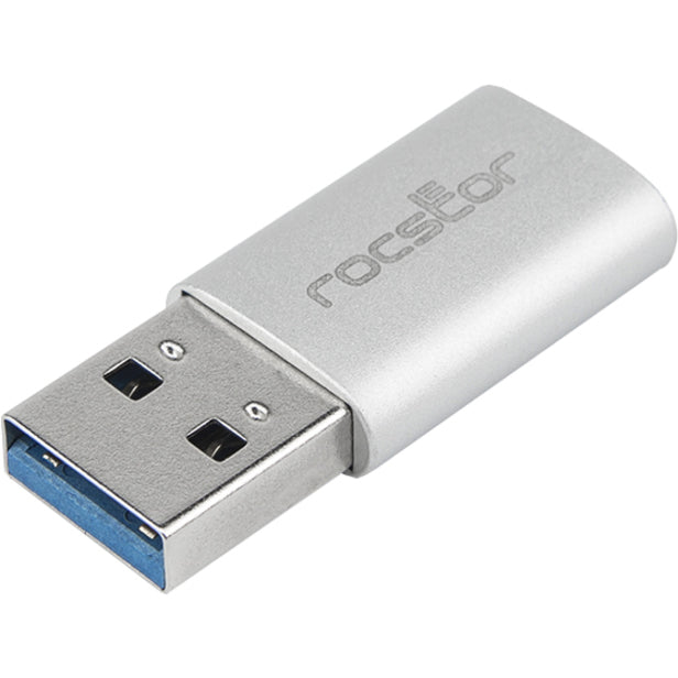 Side view of Rocstor USB adapter showing branded surface