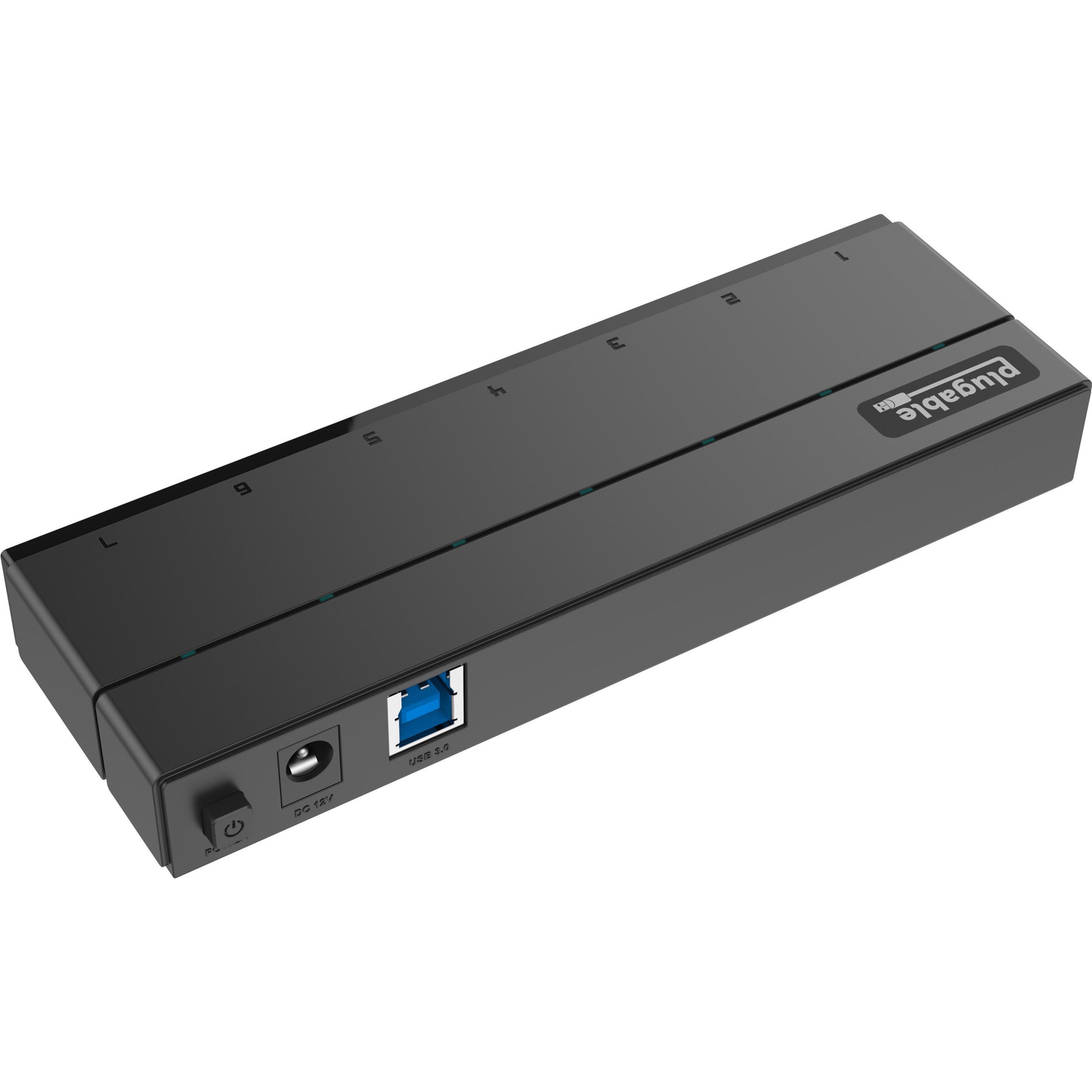 Concentrateur à 7 ports USB Plugable USB3-HUB7C USB 3.0 avec adaptateur secteur 36W Élargissez votre connectivité USB