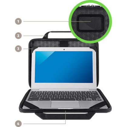 Diagram showing key features of the Air Protect case including ID window and securing system-alternate-image6