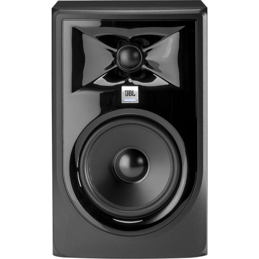 Direct front view of JBL 305P MkII monitor showing detailed waveguide and woofer design-alternate-image2