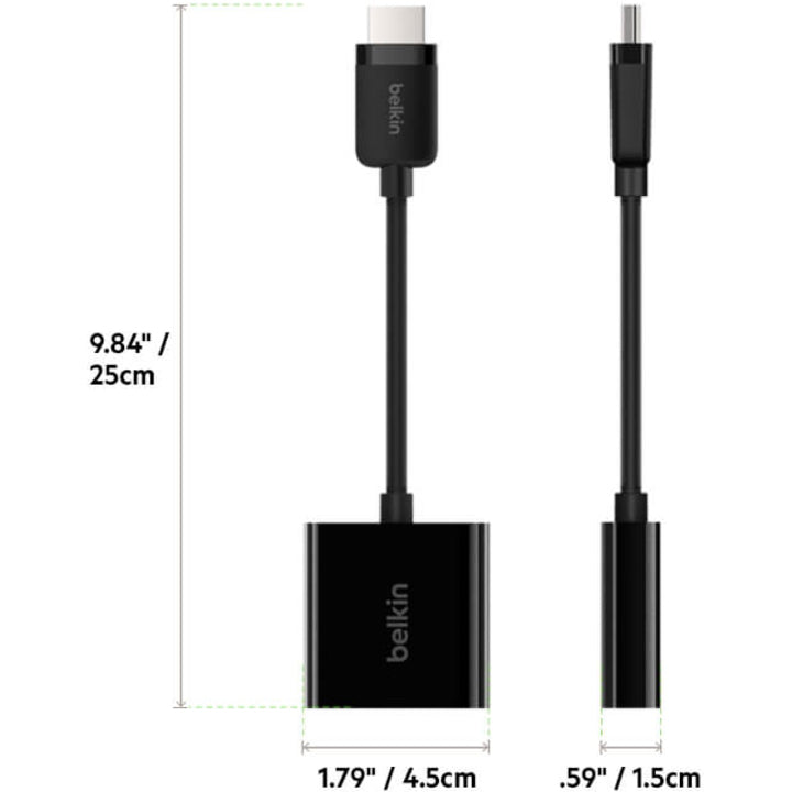 Belkin AV10170bt HDMI TO VGA Adapter, A/V Cable for TV, Audio/Video Device, Projector, Monitor