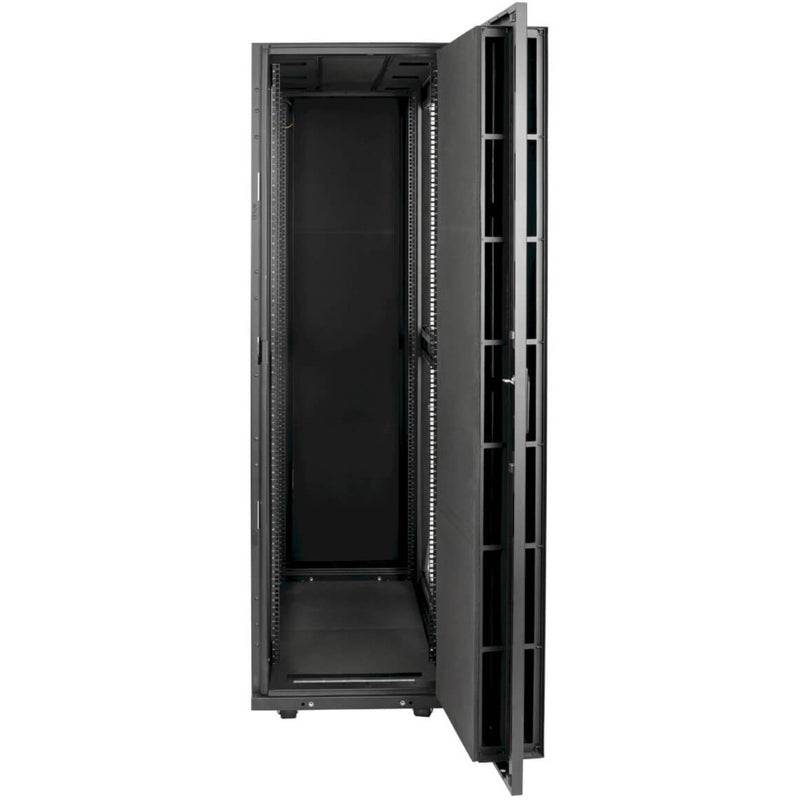 View of Tripp Lite SRQP42UB server cabinet with split side panel access