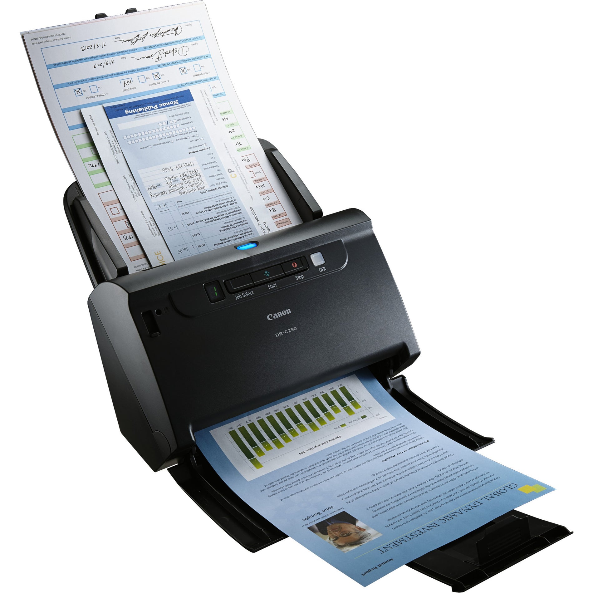 Canon 2646C002 imageFORMULA DR-C230 Office Document Scanner, A4 Size, Color Scanning, 60 Sheet ADF Capacity