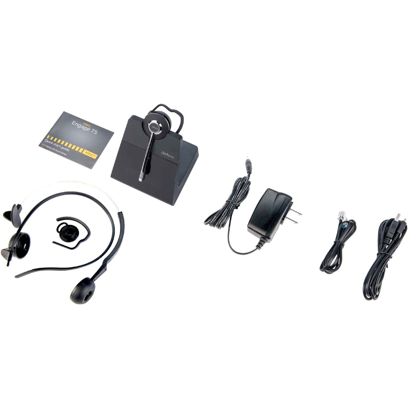 Complete Jabra Engage 75 package with accessories and cables-alternate-image5