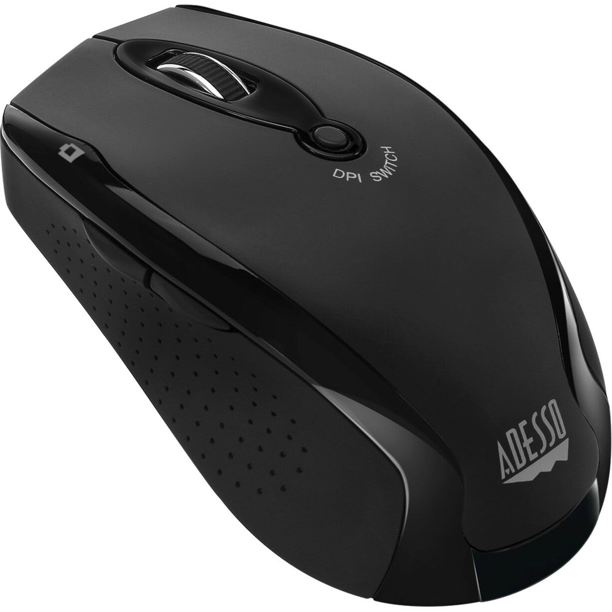 Angled view of Adesso wireless mouse showing textured grip pattern-alternate-image2