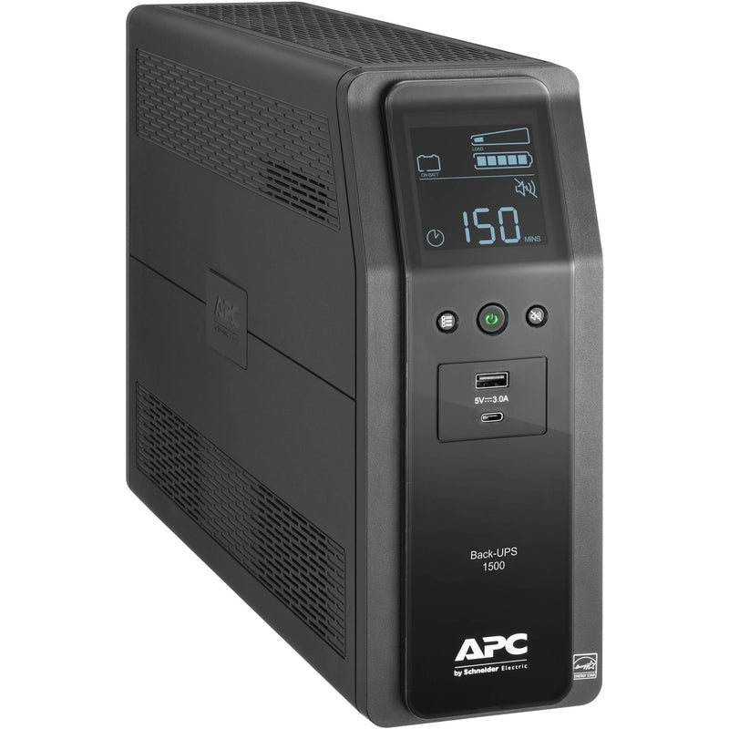 Side angle view of APC Back-UPS Pro 1500VA showing ventilation design and profile