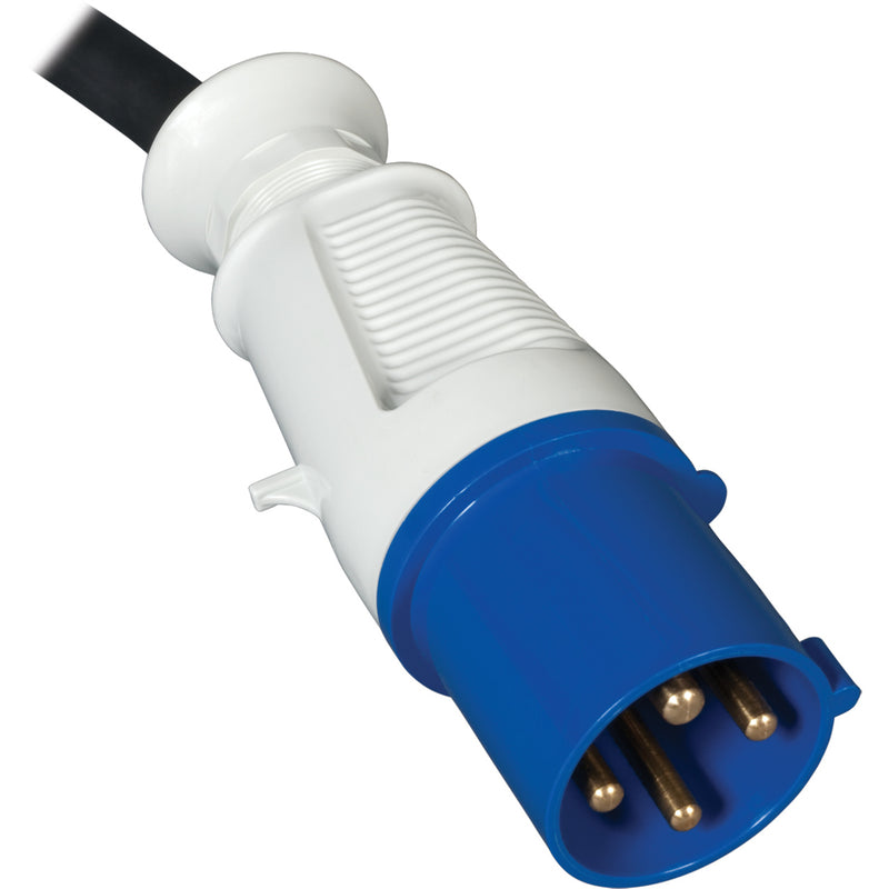 IEC 309 60A blue three-phase input connector with cord