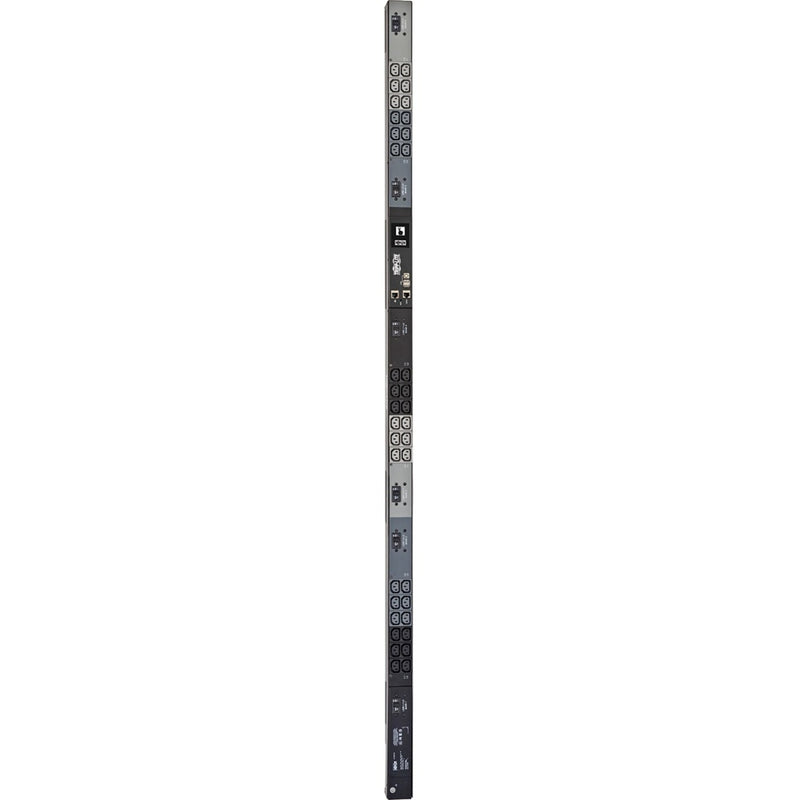 Vertical view of Tripp Lite PDU showing 36 C13 outlets with LED indicators and circuit breakers