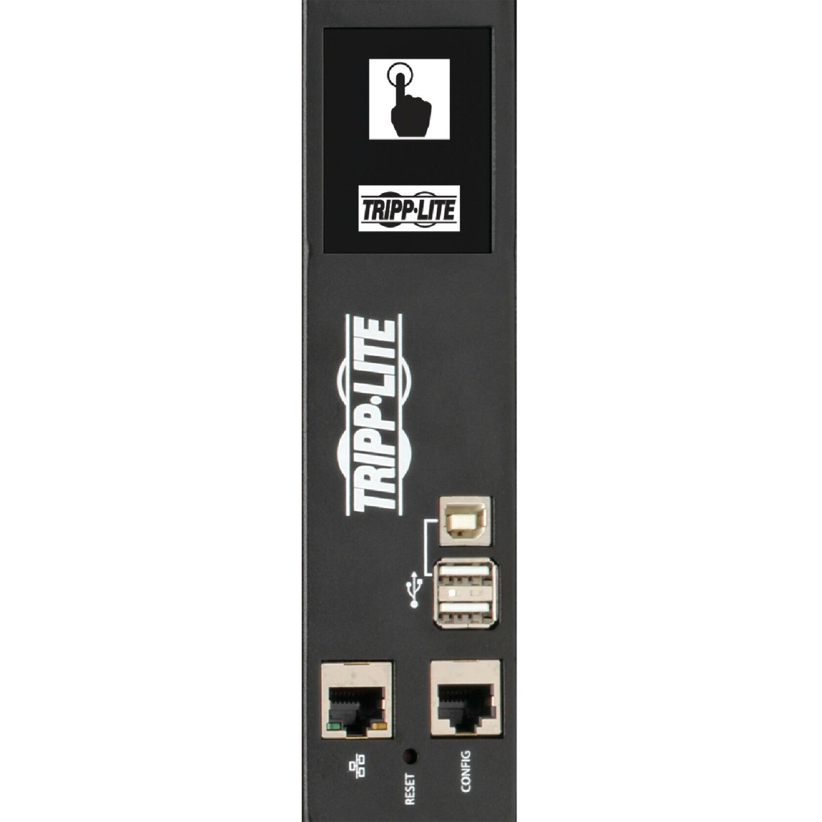 Close-up of PDU digital interface showing touchscreen display and control options-alternate-image3