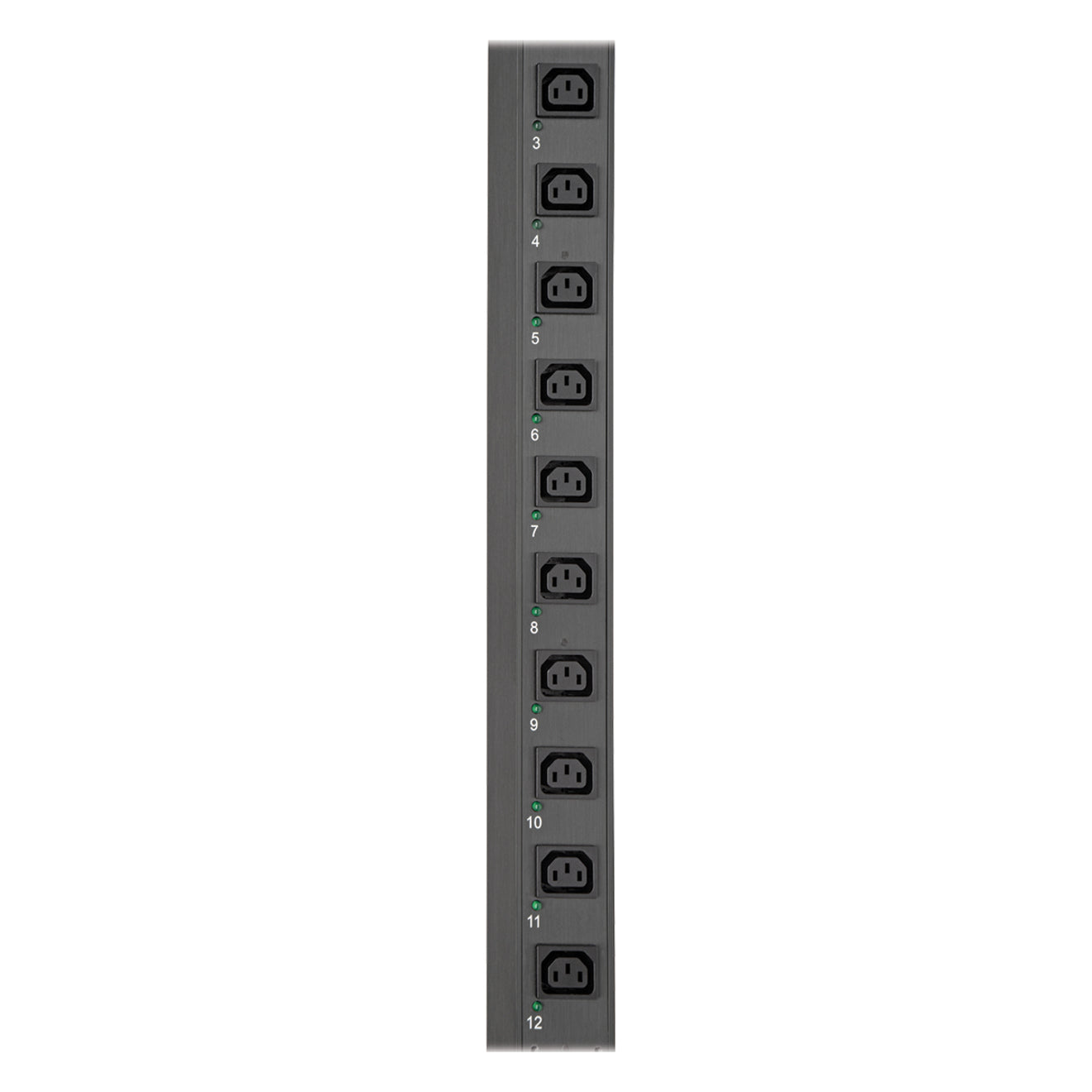 Vertical array of C13 and C19 outlets with individual status LEDs-alternate-image6