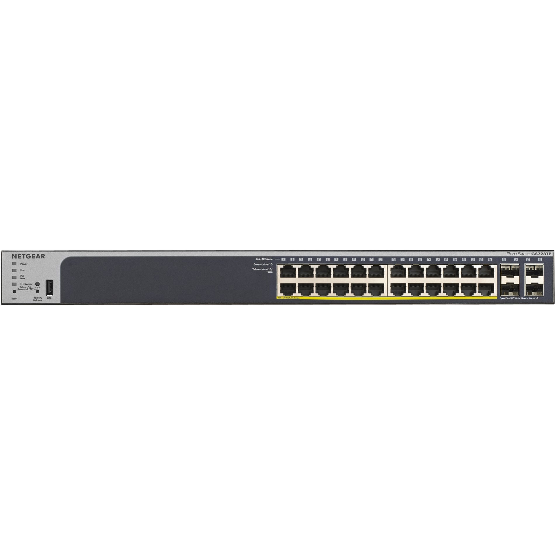 Marca: Netgear Switch Ethernet Netgear GS728TP-200NAS ProSafe 24 puertos Gigabit Alimentación a través de Ethernet (PoE) Garantía de por Vida
