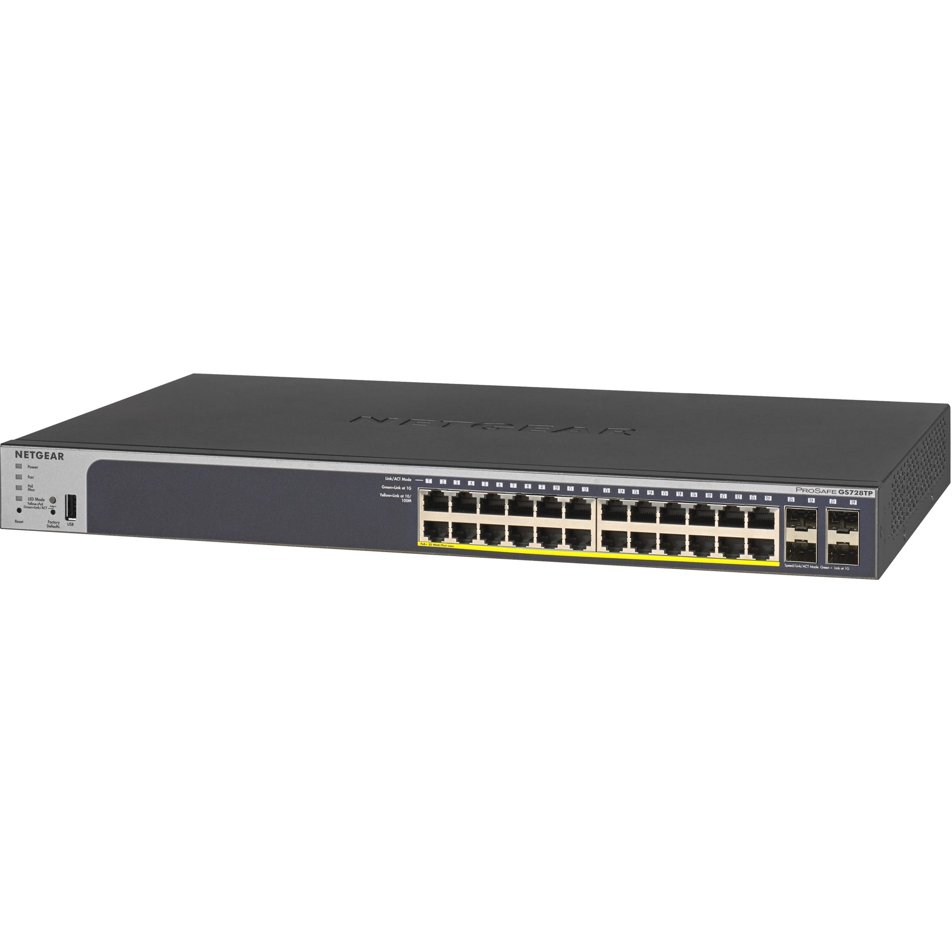 Marca: Netgear Switch Ethernet Netgear GS728TP-200NAS ProSafe 24 puertos Gigabit Alimentación a través de Ethernet (PoE) Garantía de por Vida