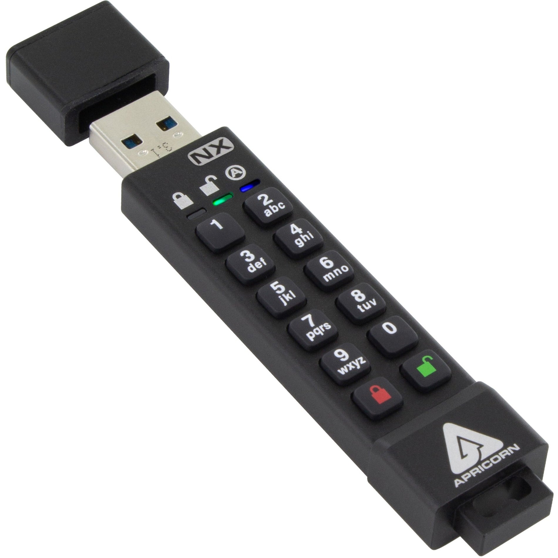 Apricorn ASK3-NX-64GB Aegis Secure Key 3NX USB 3.0 Flash Drive 64GB Storage 256-bit AES Encryption  Apricorn ASK3-NX-64GB Aegis Secure Key 3NX Clé USB 3.0 64 Go de stockage Cryptage AES 256 bits