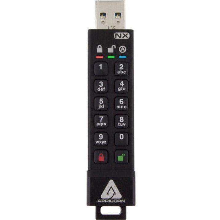 Apricorn ASK3-NX-64GB Aegis Secure Key 3NX USB 3.0 Flash Drive, 64GB Storage, 256-bit AES Encryption