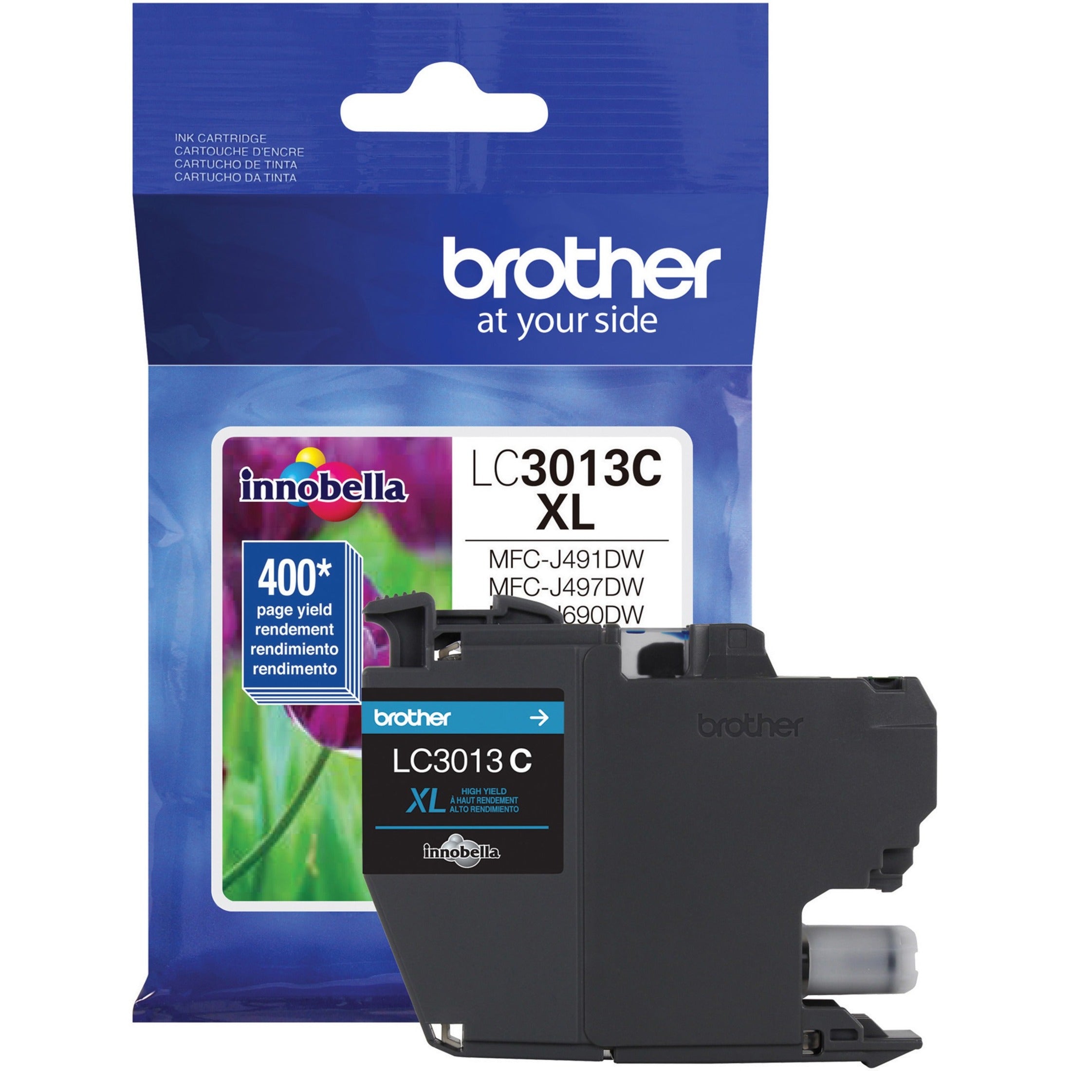 Brother LC3013C High Yield Cyan Ink Cartridge (approx. 400 pages), for MFC-J491