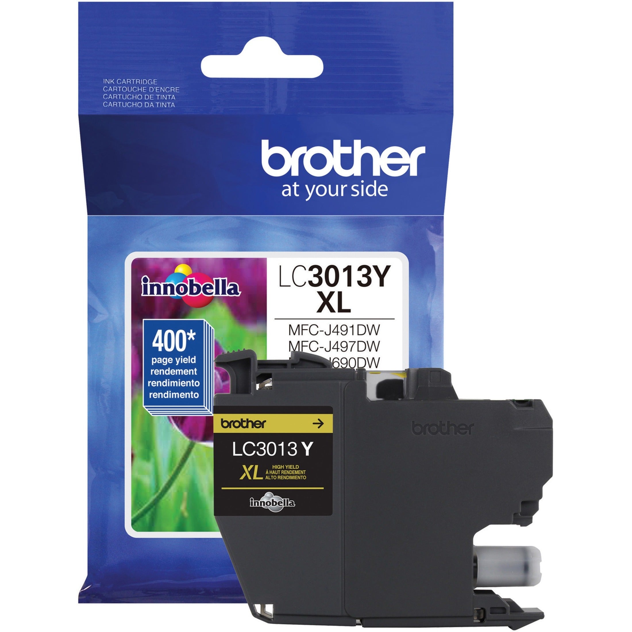 Brother LC3013Y High Yield Yellow Ink Cartridge (approx. 400 pages), for MFC-J491