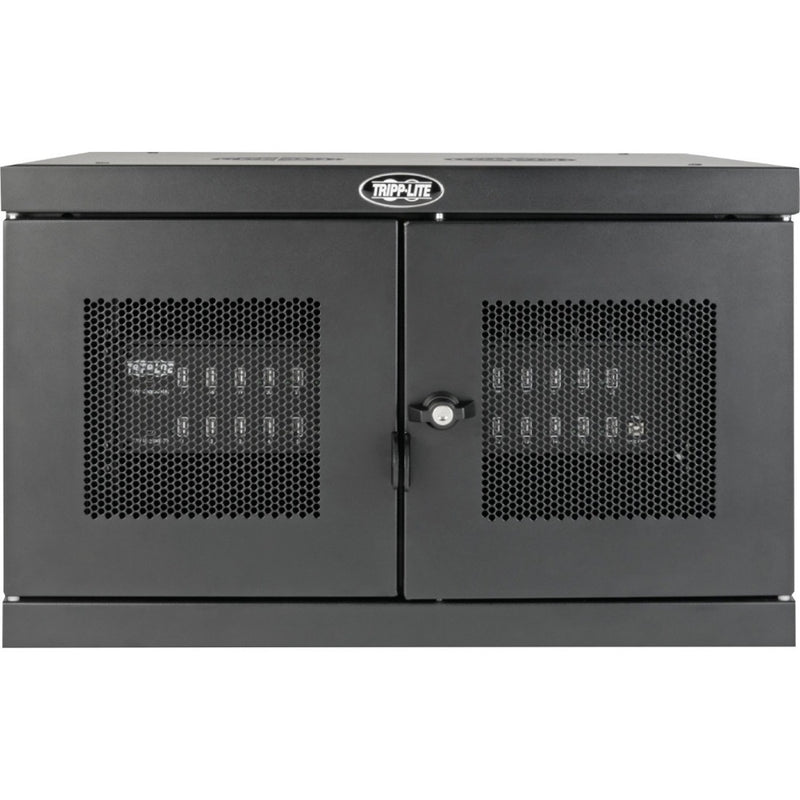 Front-facing view of Tripp Lite CSD32USB showing dual locking doors and ventilation panels