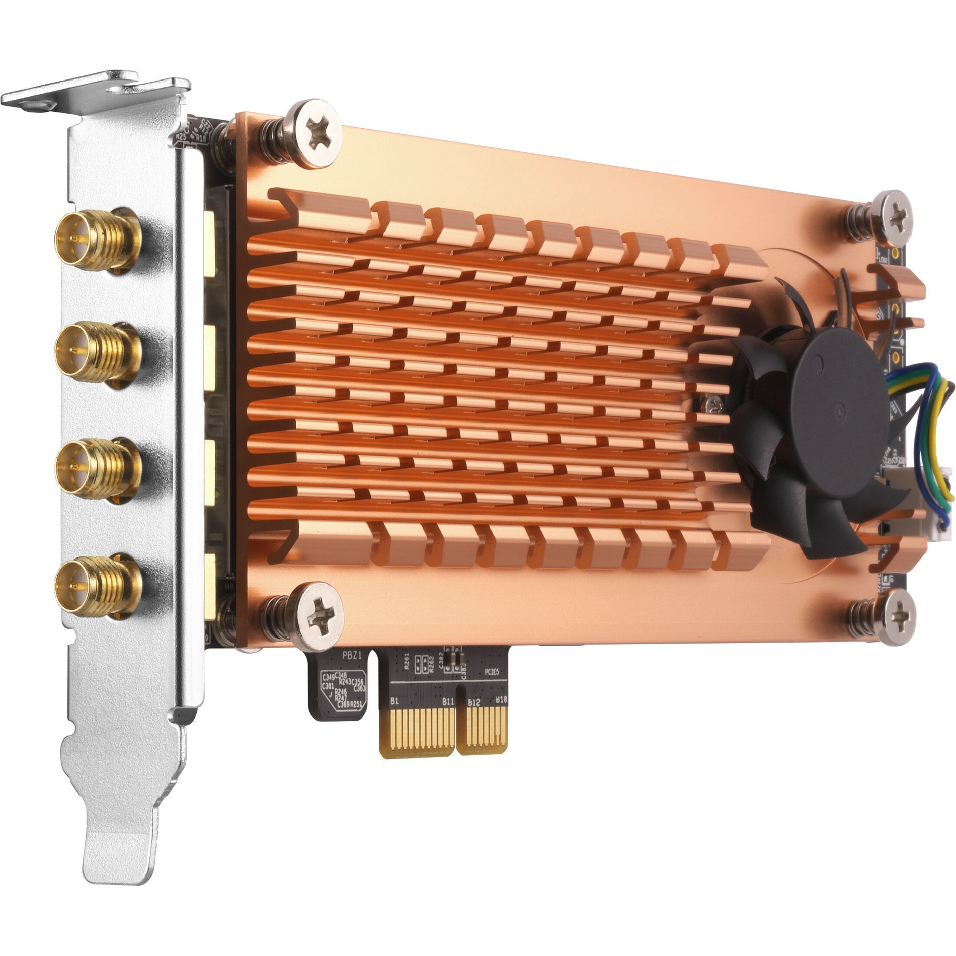 Close-up view of QWA-AC2600 copper heatsink and cooling system-alternate-image2