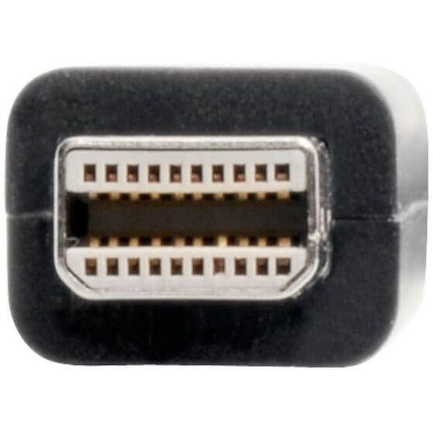 Close-up of Mini DisplayPort connector showing contact pins